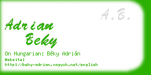 adrian beky business card