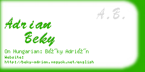 adrian beky business card